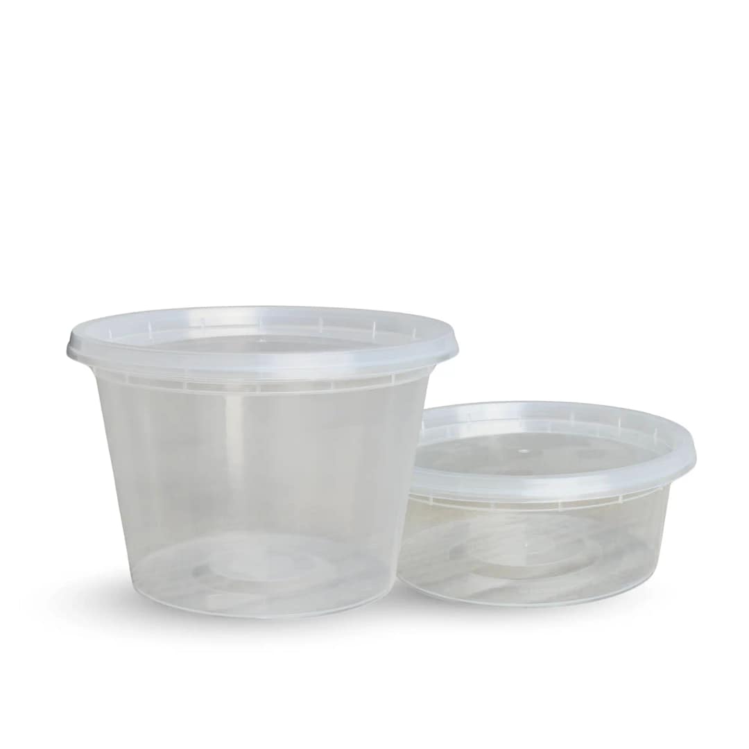 Round Plastic Cups with Separate Lids