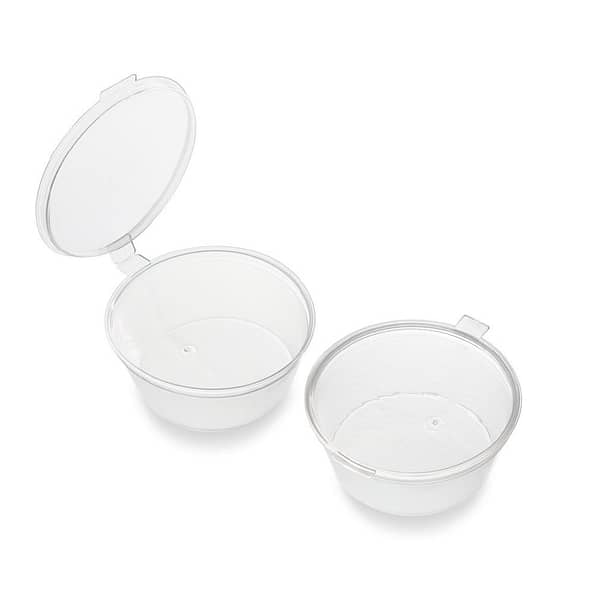 Plastic Sauce Container with Hinged Lids